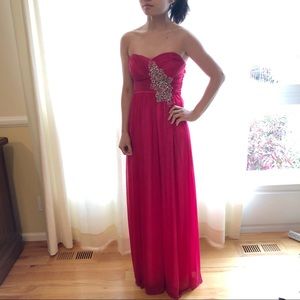 Strapless Pink Prom Dress